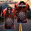 BlueJose Darts Dark Soul Skull Electric Dartboard Personalized Name, Team Name Unisex Shirt (4 Colors)