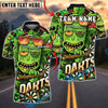 BlueJose Darts Funny Green Leaf Dartboard Cartoon Personalized Name, Team Name Unisex Shirt (4 Colors)