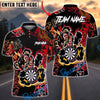 BlueJose Darts Graffiti Bear Dartboard Neon Splash Multicolor Options Personalized Name Shirt (4 Colors)