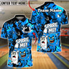 BlueJose Bowling Spare Me Cartoon Fire Burst  Customized Name, Team Name 3D Shirt (4 Colors)