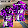 BlueJose Bowling Spare Me Cartoon Fire Burst  Customized Name, Team Name 3D Shirt (4 Colors)