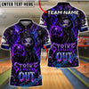 BlueJose Bowling And Pins Gothic Dark Panda Customized Name, Team Name 3D Shirt (4 Colors)