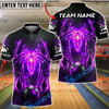 BlueJose Bowling And Pins Spider Flame Customized Name, Team Name 3D Shirt (4 Colors)