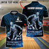 BlueJose Bowling And Pins Cyber Robot Customized Name, Team Name 3D Shirt (4 Colors)