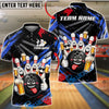 BlueJose Bowling Funny Ball And Pins Beer Drunk Customized Name, Team Name 3D Shirt (6 Colors)