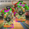 BlueJose Bowling And Pins Funny Beer Drunk Gang Customized Name, Team Name 3D Shirt (4 Colors)
