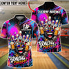 BlueJose Bowling Beer Cheers Party Customized Name, Team Name 3D Shirt (2 Colors)