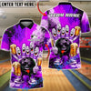 BlueJose Bowling And Pins Bad Attitude Cartoon Beer Party Gang Customized Name, Team Name 3D Shirt (4 Colors)