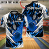 BlueJose Bowling And Pins Flaming Strike Lightning Silver Customized Name, Team Name 3D Shirt (4 Colors)