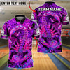 BlueJose Bowling And Pins Scorpion Psychedelic Neon Customized Name, Team Name 3D Shirt (4 Colors)