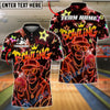 BlueJose Bowling And Pins Monkey Neon Customized Name, Team Name 3D Shirt (4 Colors)