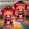 BlueJose Bowling And Pins Panda Neon Synthwave Bowshit Customized Name, Team Name 3D Shirt (4 Colors)