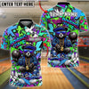 BlueJose Bowling And Pins Bear Streetwear Graffiti Customized Name, Team Name 3D Shirt (4 Colors)