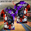 BlueJose Bowling And Pins Graffiti Funny Character Smile Customized Name, Team Name 3D Shirt (4 Colors)