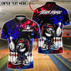 BlueJose Bowling And Pins Graffiti Funny Character Star Mark Customized Name, Team Name 3D Shirt (4 Colors)