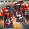 BlueJose Bowling And Pins Premium Wolf Strike Customized Name, Team Name 3D Shirt (6 Colors)