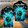 BlueJose Bowling And Pins Flaming Inferno Strike Customized Name, Team Name 3D Shirt (4 Colors)