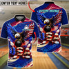 BlueJose USA Flag Bowling Eagle Thunder Energy Customized Name, Team Name 3D Shirt