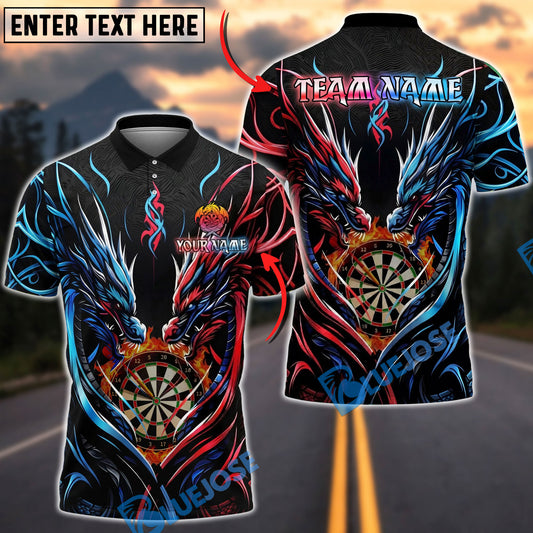 BlueJose Darts Twin Dragon Personalized Name Shirt