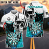BlueJose Darts Skull Splash Personalized Name, Team Name Unisex Shirt (4 Colors)