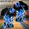 BlueJose Bowling & Pins Neon Swirl Strike Customized Name, Team Name 3D Shirt (4 Colors)