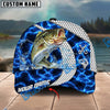 BlueJose Fishing Electric Water Hexagon Personalized Name Classic 3D Cap Personalized Cap (13 Breeds)