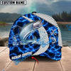 BlueJose Fishing Electric Water Hexagon Personalized Name Classic 3D Cap Personalized Cap (13 Breeds)