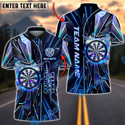 BlueJose Darts Cyber Neon Impact Dartboard Multicolor Options Personalized Name Shirt (4 Colors)