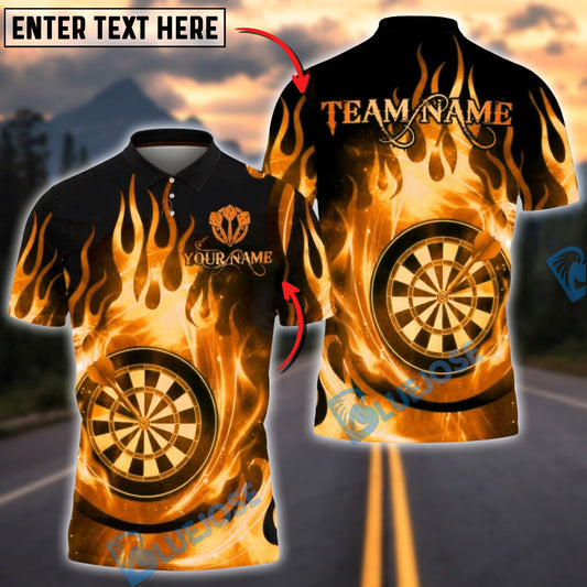 BlueJose Darts Flame Vortex Dartboard Multicolor Options Personalized Name Shirt (6 Colors)