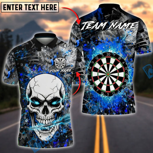 BlueJose Darts Skull Bite Electric Arrow Multicolor Options Personalized Name Shirt (6 Colors)