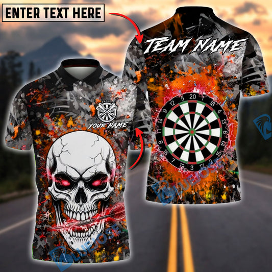 BlueJose Darts Skull Bite Electric Arrow Multicolor Options Personalized Name Shirt (6 Colors)