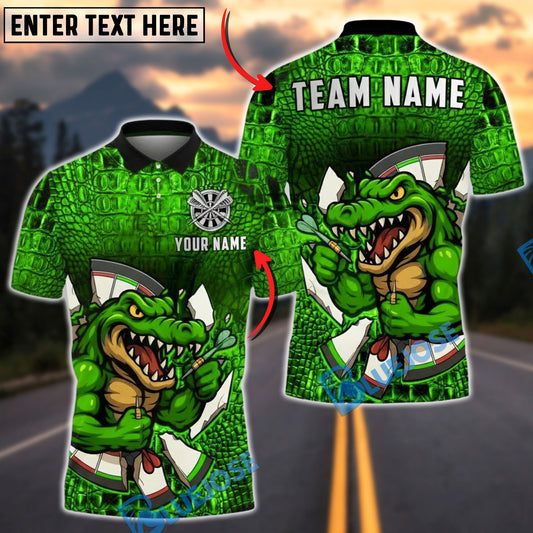 BlueJose Darts Crocodile Warrior Scale Dartboard Multicolor Options Personalized Name Shirt (6 Colors)