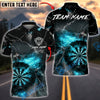 BlueJose Darts Fire Storm Inferno Dartboard Multicolor Options Personalized Name Shirt (4 Colors)