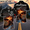 BlueJose Darts Fire Storm Inferno Dartboard Multicolor Options Personalized Name Shirt (4 Colors)