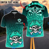 BlueJose Darts Pirate Skull Flame Dartboard Multicolor Options Personalized Name Shirt (4 Colors)
