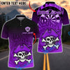 BlueJose Darts Pirate Skull Flame Dartboard Multicolor Options Personalized Name Shirt (4 Colors)