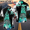 BlueJose Darts Abstract Flame Multicolor Options Personalized Name Shirt (4 Colors)