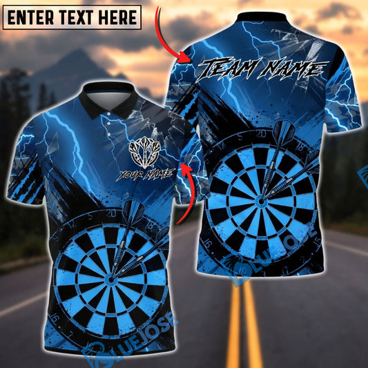 BlueJose Darts Lightning Dartboard Precision Throw Multicolor Options Personalized Name Shirt (6 Colors)