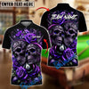 BlueJose Billiards 8-Ball Gothic Skull & Rose Personalized Name Shirt (4 Colors)