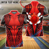 BlueJose Bowling & Pins Tribal Warrior Muscle Armor Pattern Customized Name, Team Name 3D Shirt (6 Colors)