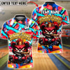 BlueJose Bowling & Pins Graffiti Angry Bear with Bowling Ball Crown Street Art Design Customized Name, Team Name 3D Shirt (4 Colors)