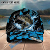 BlueJose Fishing Geometric Splash Dark Blue Pattern Personalized Name Classic 3D Cap Personalized Cap (13 Breeds)