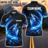 BlueJose Darts Howling Wolf Fire Flame Splash Personalized Name, Team Name Unisex Shirt (4 Colors)