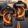 BlueJose Darts Howling Wolf Fire Flame Splash Personalized Name, Team Name Unisex Shirt (4 Colors)