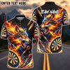 BlueJose Darts Angry Wolf Fire Lightning Personalized Name, Team Name Unisex Shirt (4 Colors)