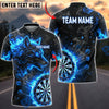 BlueJose Darts Flame Wolf Silhouette Smoke Personalized Name, Team Name Unisex Shirt (4 Colors)