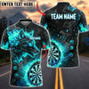 BlueJose Darts Flame Wolf Silhouette Smoke Personalized Name, Team Name Unisex Shirt (4 Colors)