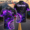BlueJose Darts Flame Wolf Silhouette Smoke Personalized Name, Team Name Unisex Shirt (4 Colors)