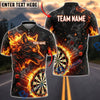 BlueJose Darts Flame Wolf Silhouette Smoke Personalized Name, Team Name Unisex Shirt (4 Colors)