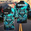 BlueJose Darts Angry Wolf Fire Flames Hole Torn Effect Personalized Name, Team Name Unisex Shirt (4 Colors)